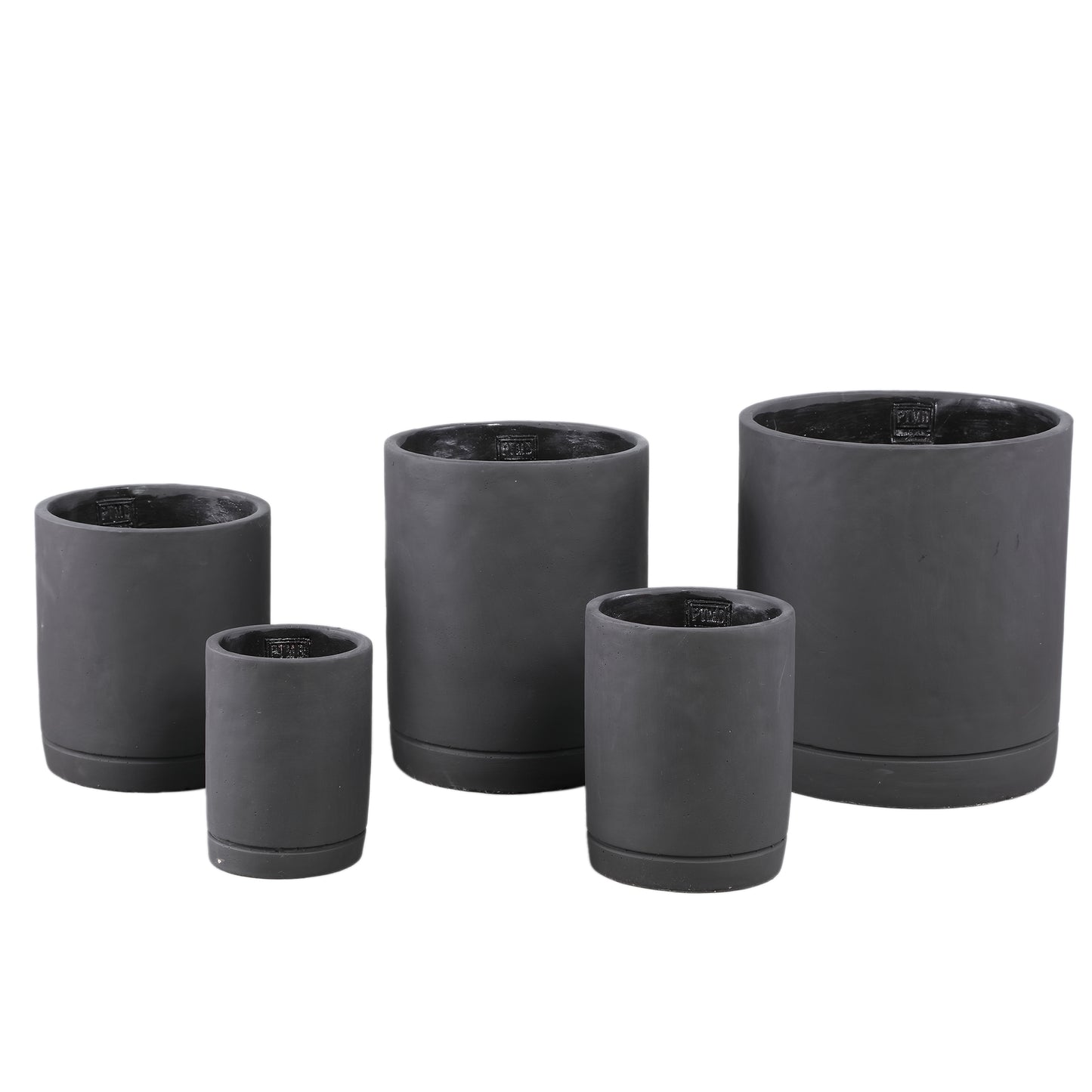 Vik Purple Dark Cement Cylinder Pot Round Matt XL