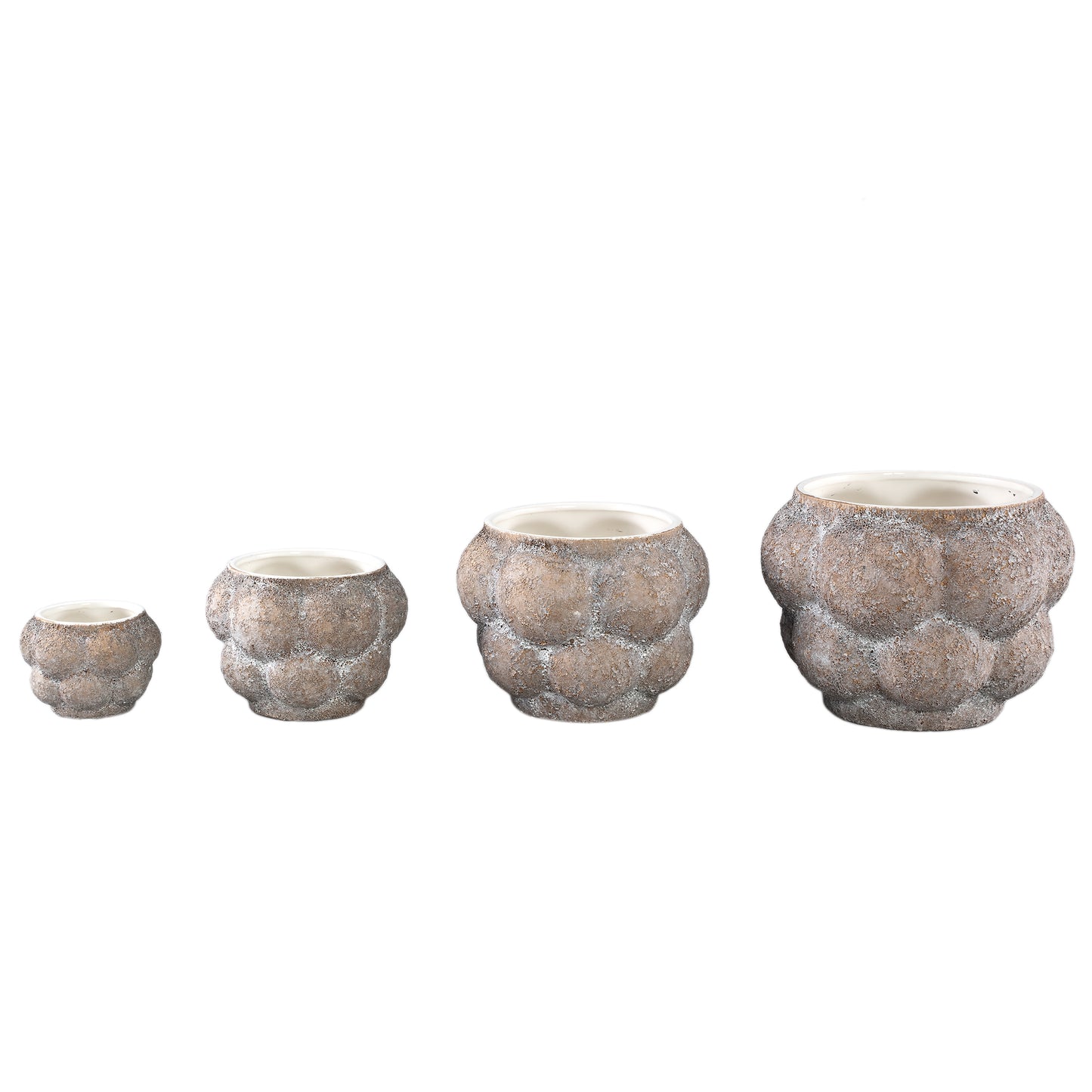 Fareeda Brown Ceramic Pot Circles Shape L
