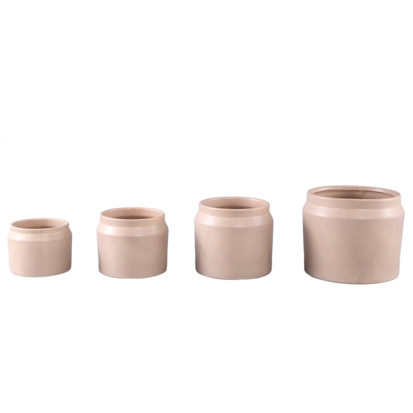 Jillanne Crème Keramische Ronde Pot Rand Set van 12 Stuks 9x11.5x11.5 cm