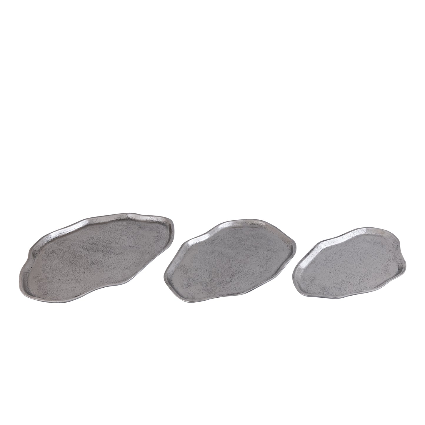 Louiza Silver Casted Alu Organic Shape Plate L