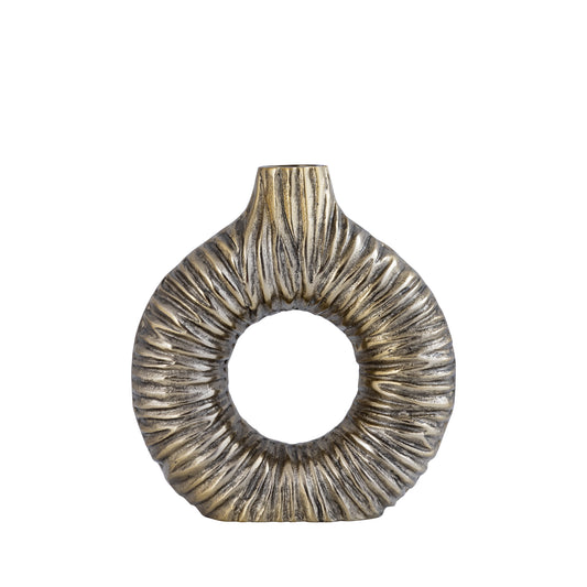 Jiss Gold Casted Alu Open Vase Round S