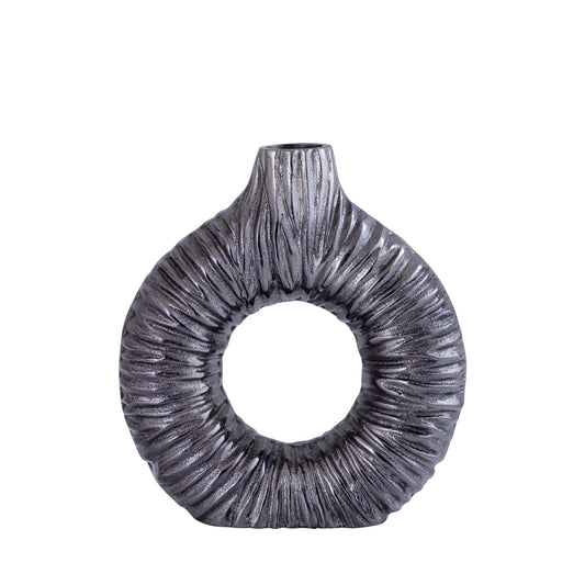 Jiss Silver Casted Alu Open Vase Round S