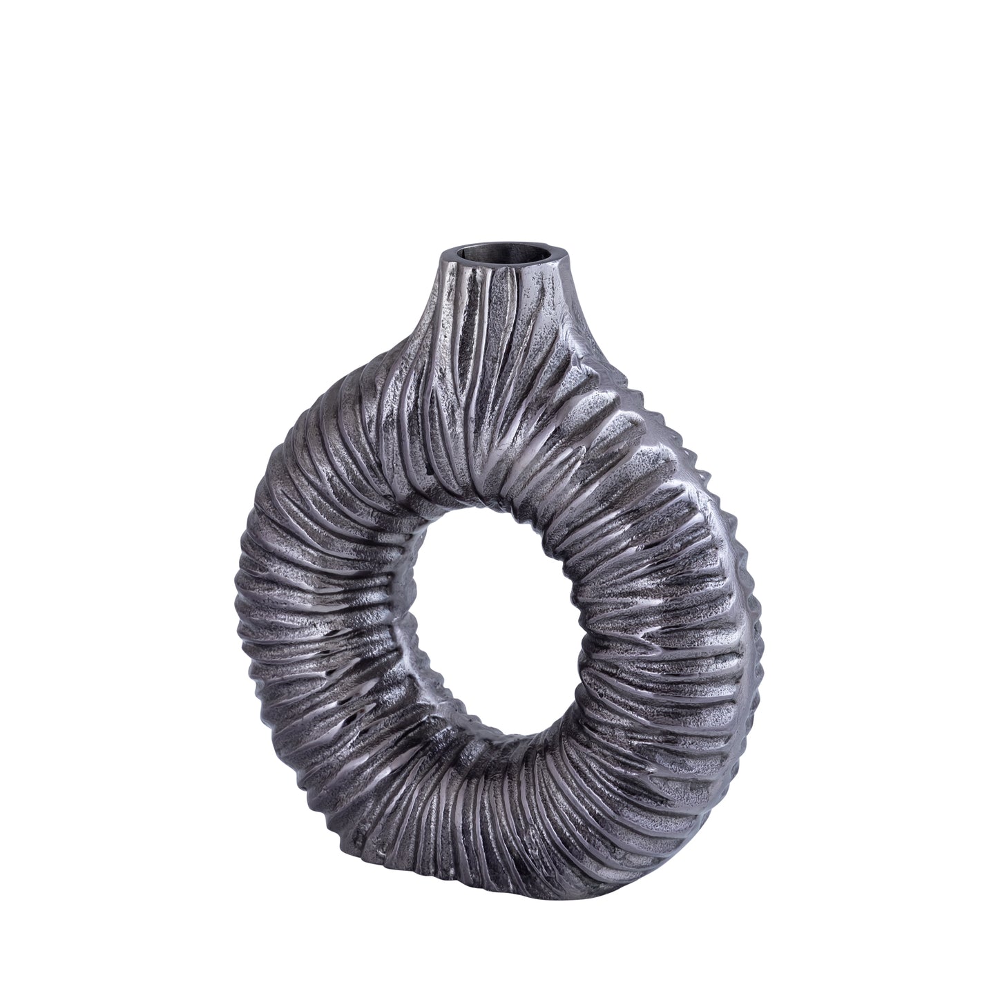Jiss Silver Casted Alu Open Vase Round S