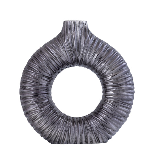 Jiss Silver Casted Alu Open Vase Round L