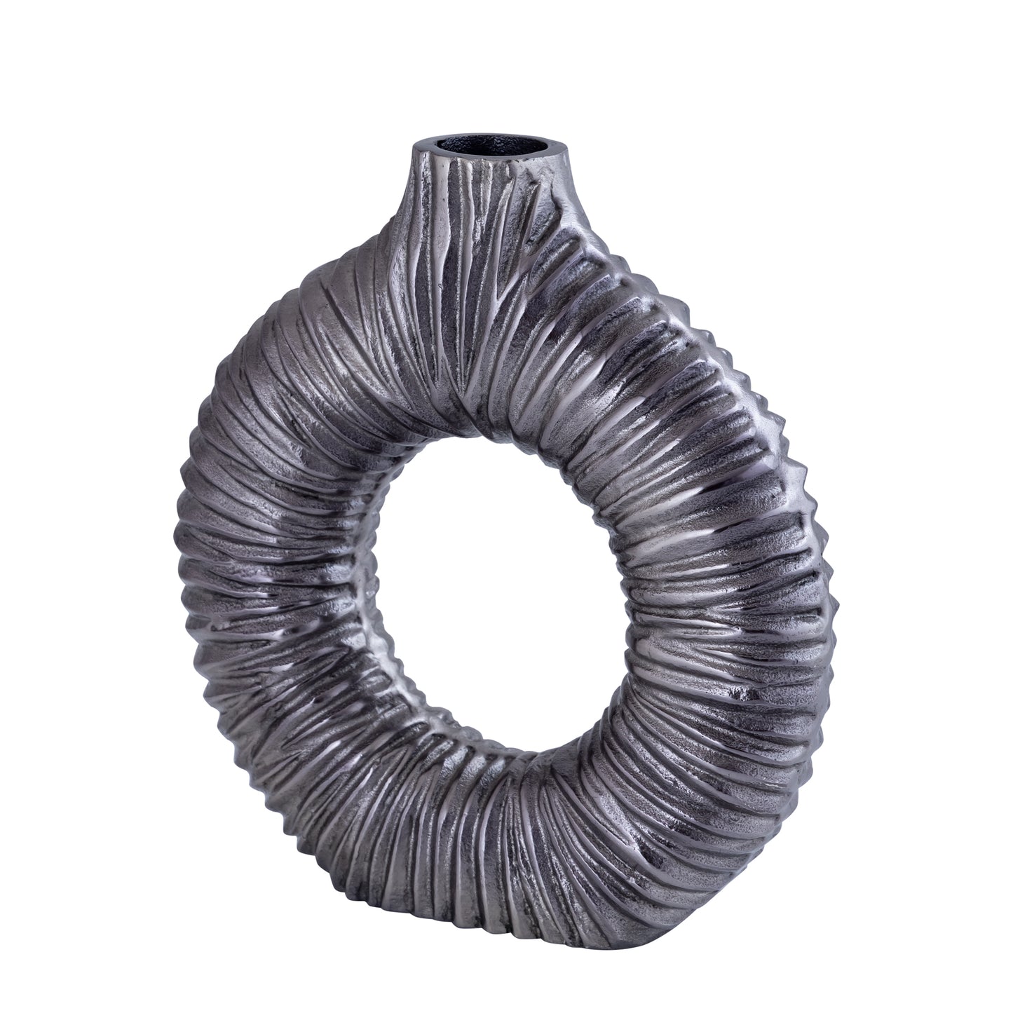 Jiss Silver Casted Alu Open Vase Round L