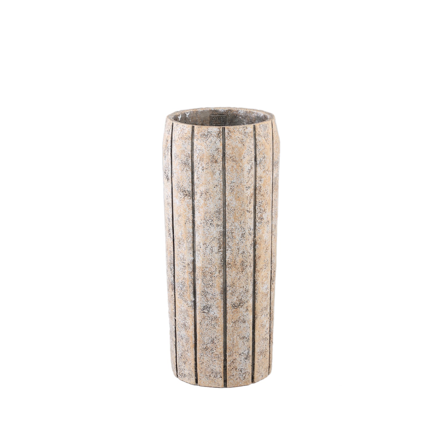 Imani Taupe Cement Pot High With Stripes M