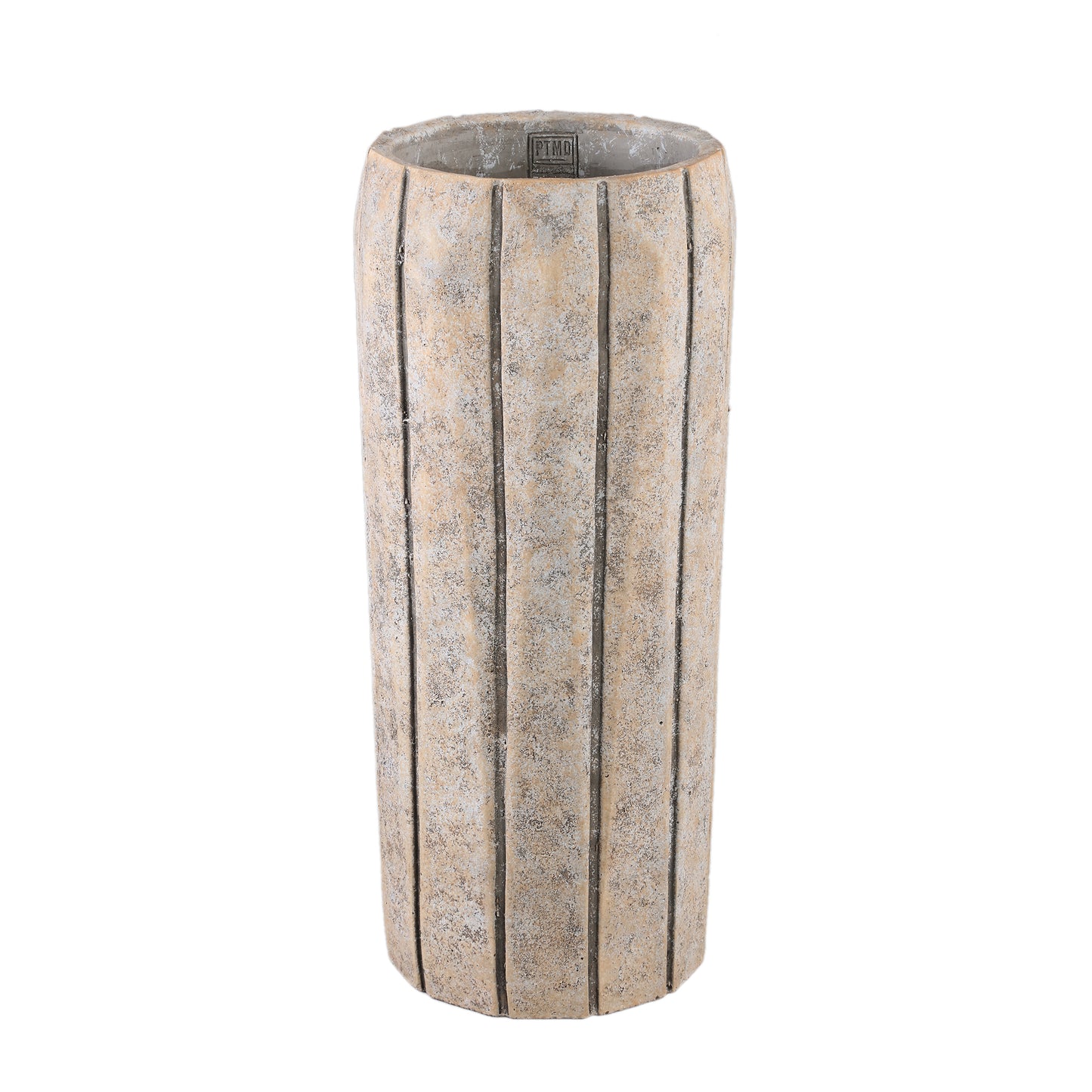 Imani Taupe Cement Pot High With Stripes L