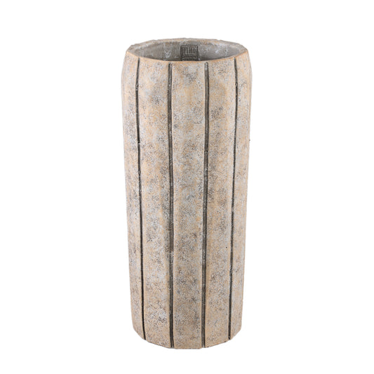 Imani Taupe Cement Pot High With Stripes L