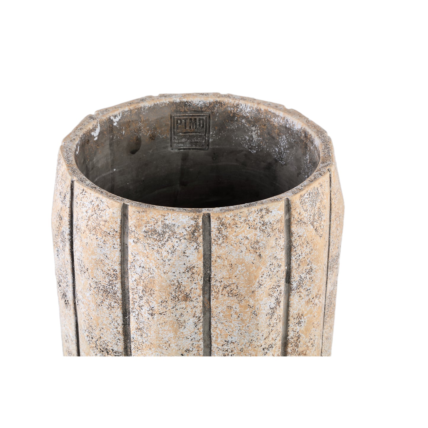 Imani Taupe Cement Pot High With Stripes L