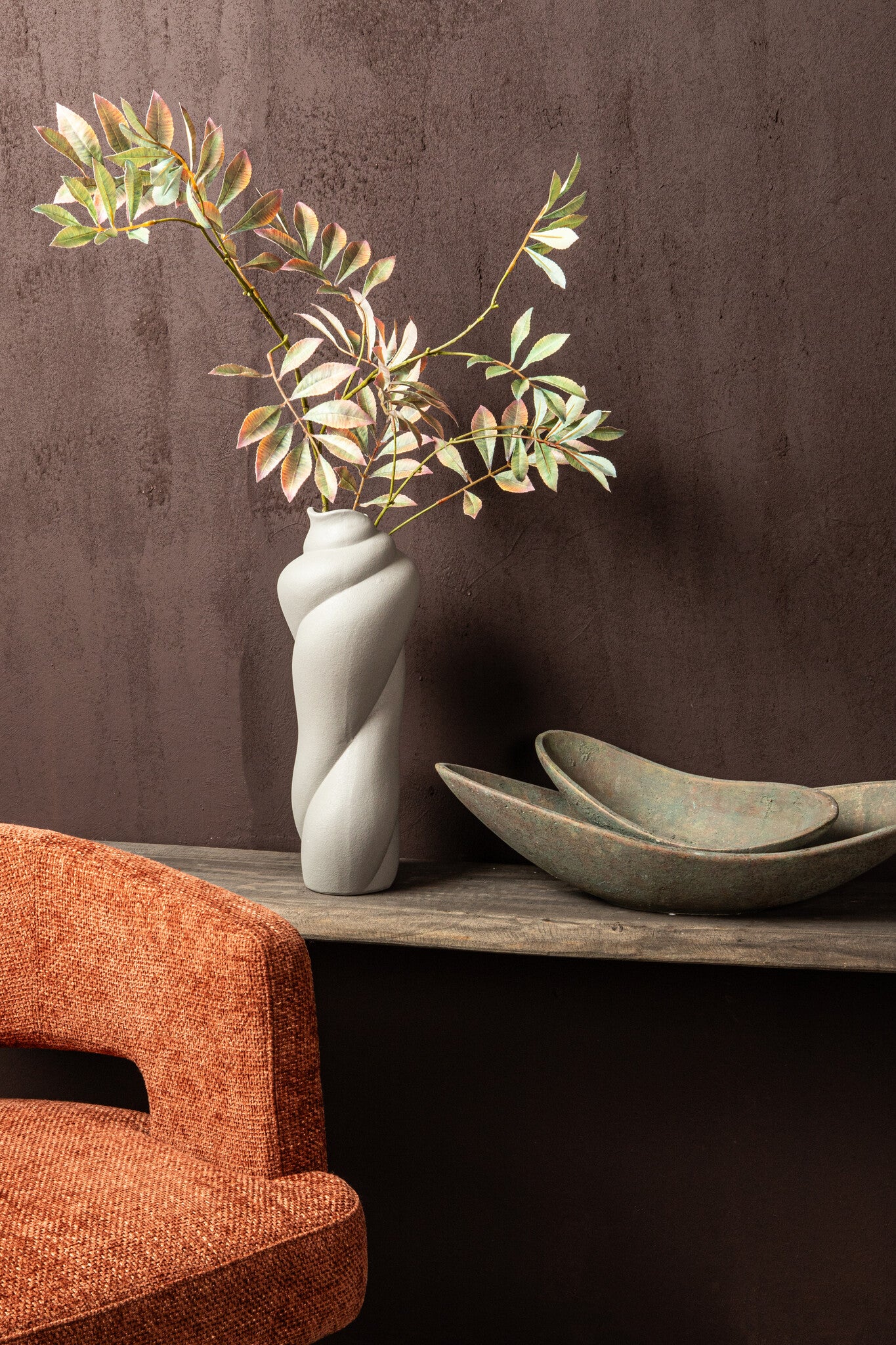 Dawer Grey Cement Bowl Organic Shape L