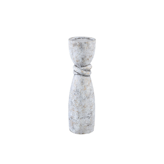 Ornan Grey Cement Candle Holder Round Detail S