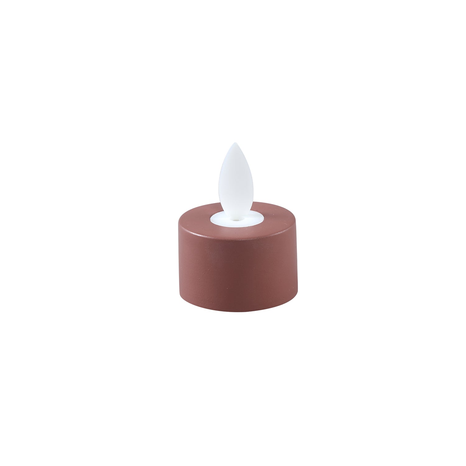 LED Theelichtkaars Rustiek Bruin Vast Licht Set van 6 Stuks - 6 Sets 4.5x3.5x3.5 cm