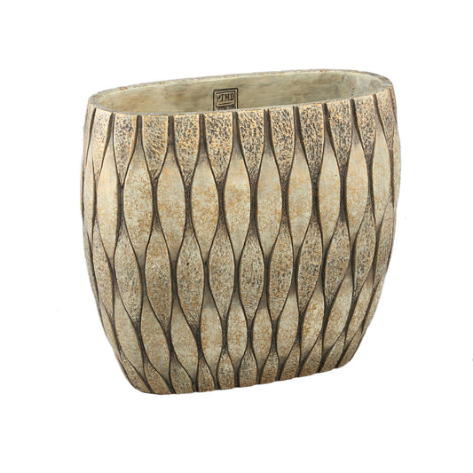 Joedi Taupe Cement Pot Mixed Structure Oval L
