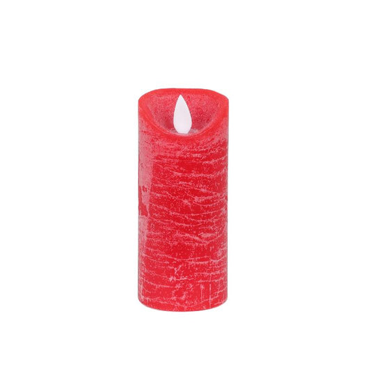 LED Licht Kaars Rustiek Rood Bewegende Vlam XS Set van 12 Stuks 12.5x5.5x5.5 cm