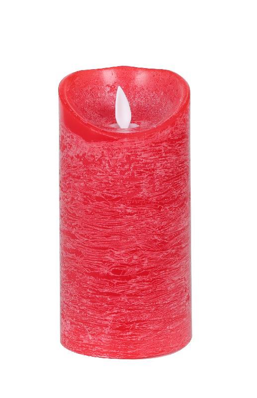 LED Licht Kaars Rustiek Rood Bewegende Vlam Set Van 12 Stuks M 15x7.5x7.5 cm