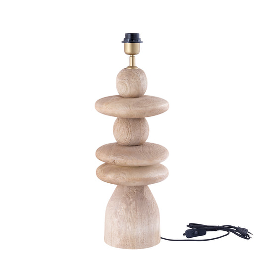 Callain Natural Mango Wood Table Lamp Base Round