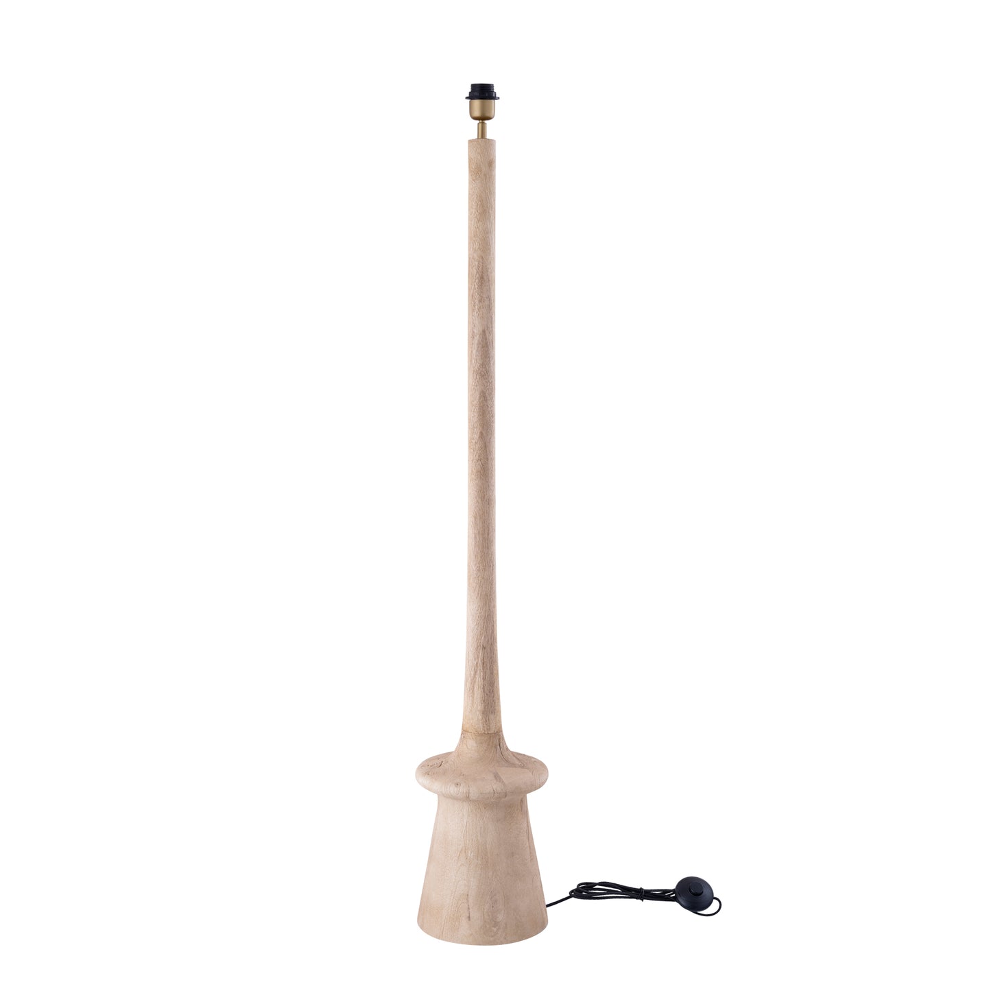 Caelin Natural Mango Wood Floor Lamp Narrow Round