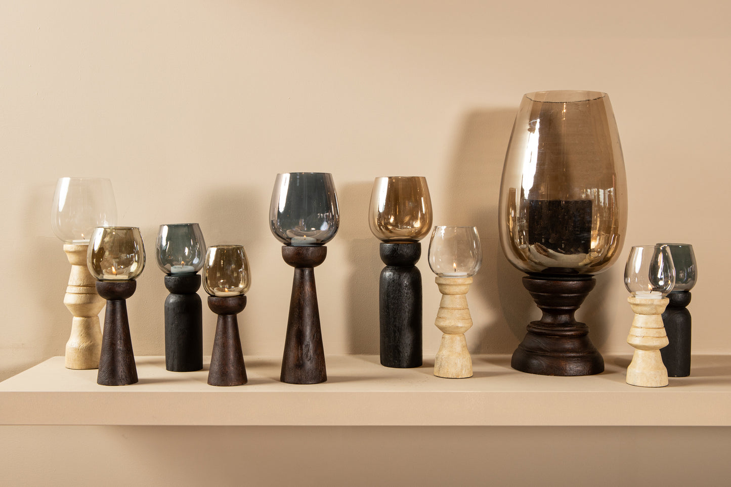 Qez Black Mango Wood Stormlight Smoke Glass XL