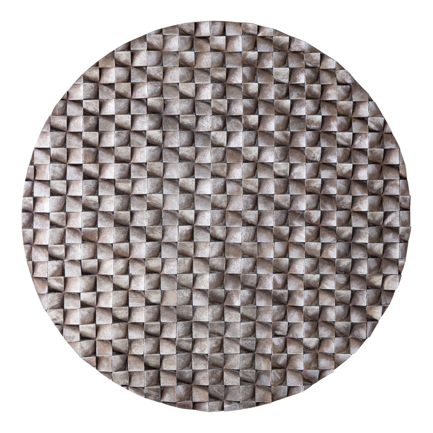 Zoaya Bronze Mdf Wood Wall Panel 3D Cubes Round L