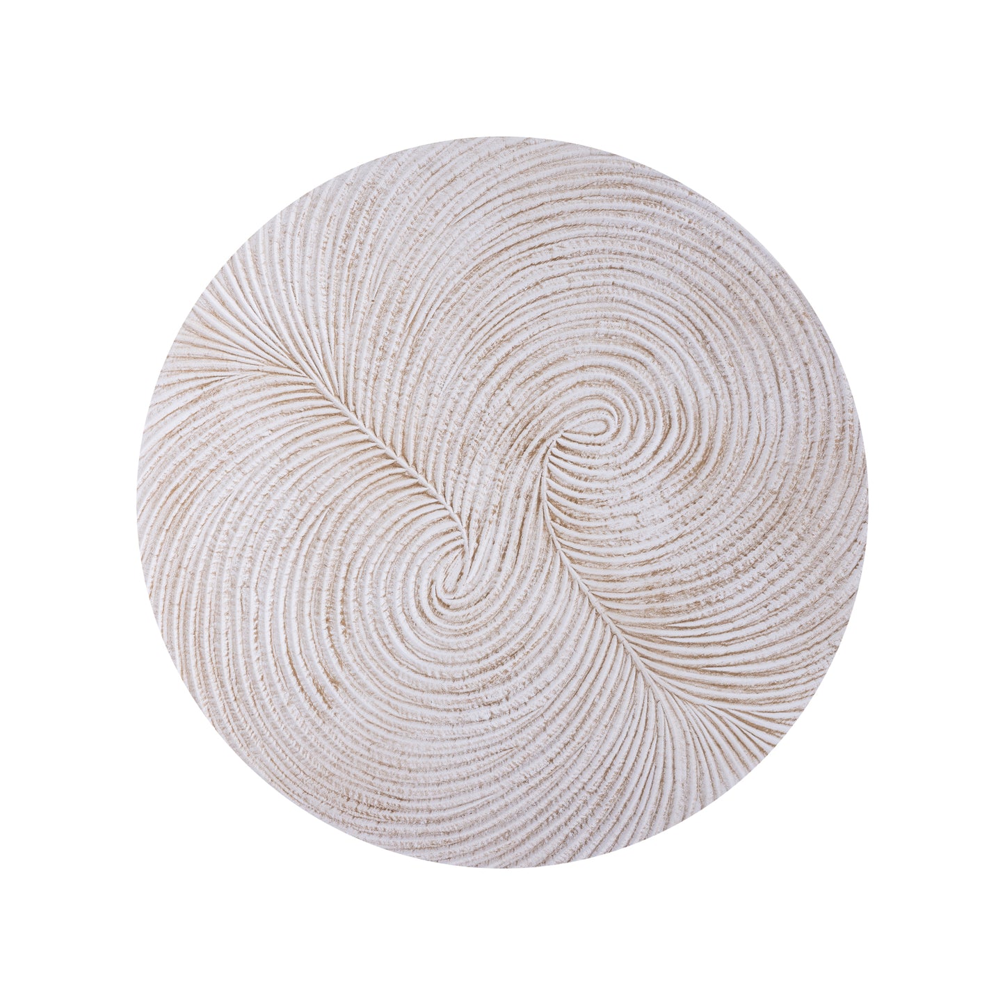 Wiktor White MDF Round Wallpanel Swirl Carved S