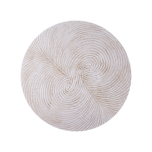 Wiktor White MDF Round Wallpanel Swirl Carved S