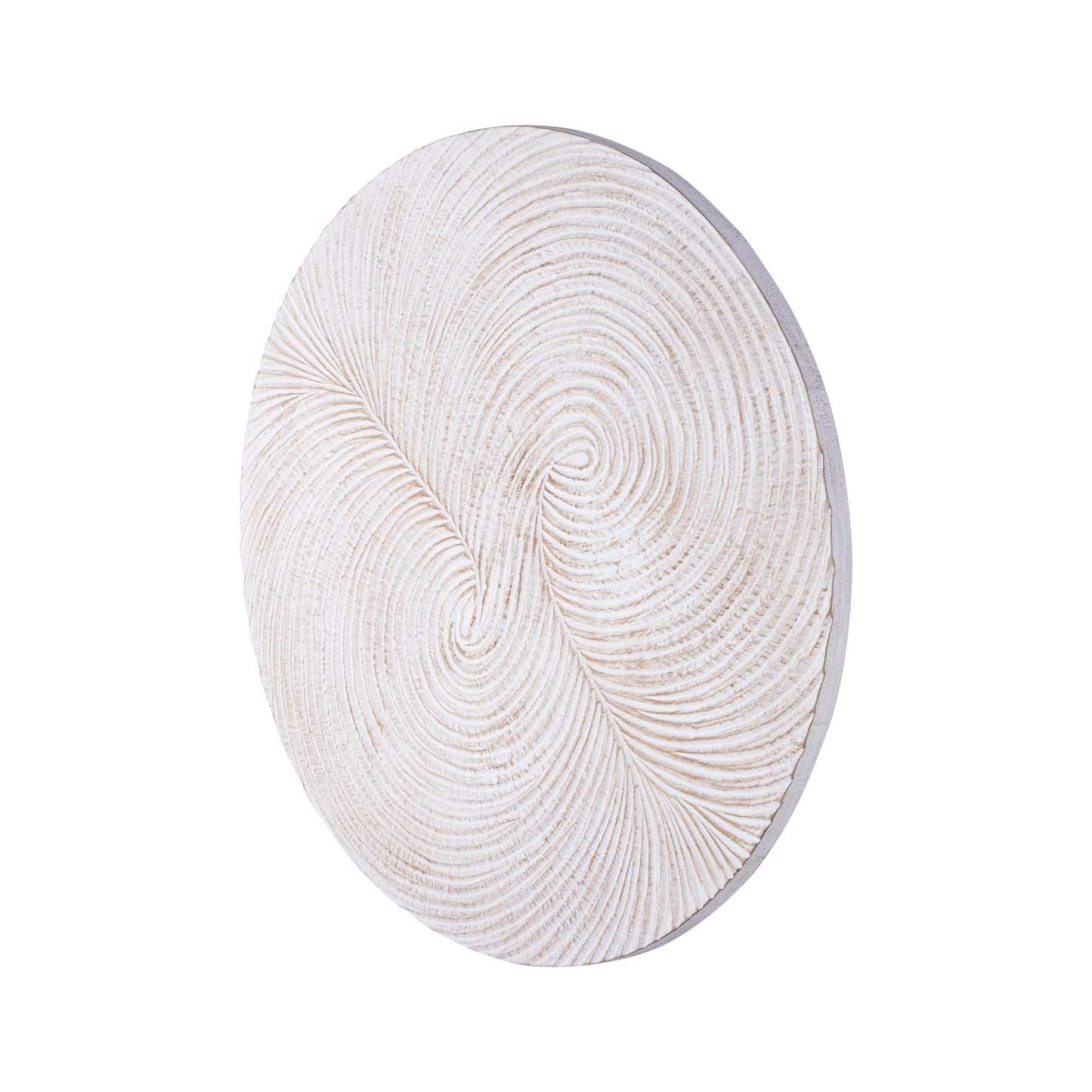 Wiktor White MDF Round Wallpanel Swirl Carved S