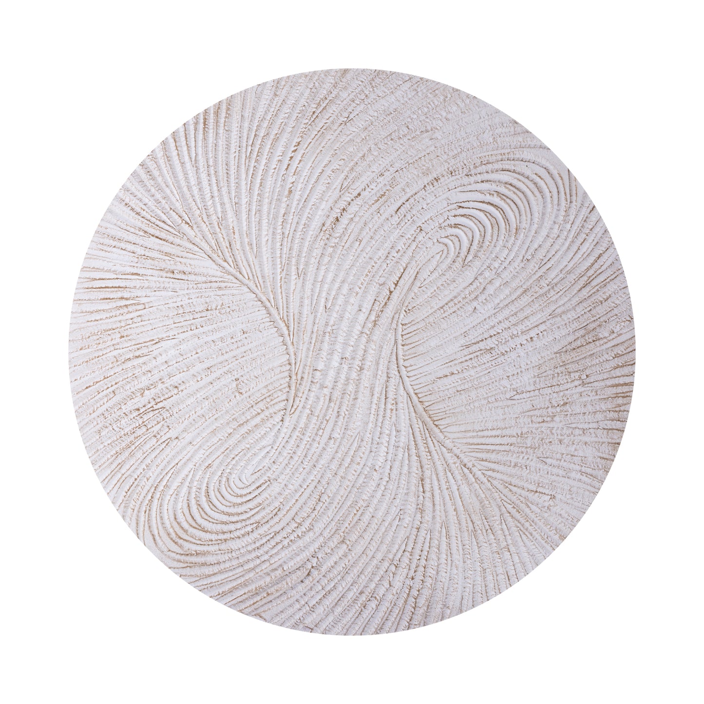 Wiktor White MDF Round Wallpanel Swirl Carved M