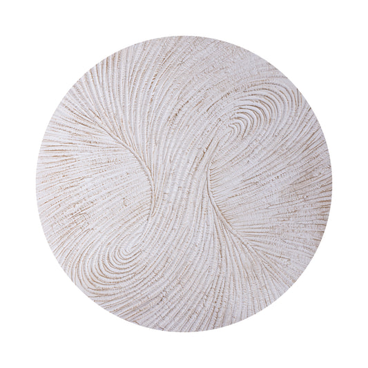 Wiktor White MDF Round Wallpanel Swirl Carved M