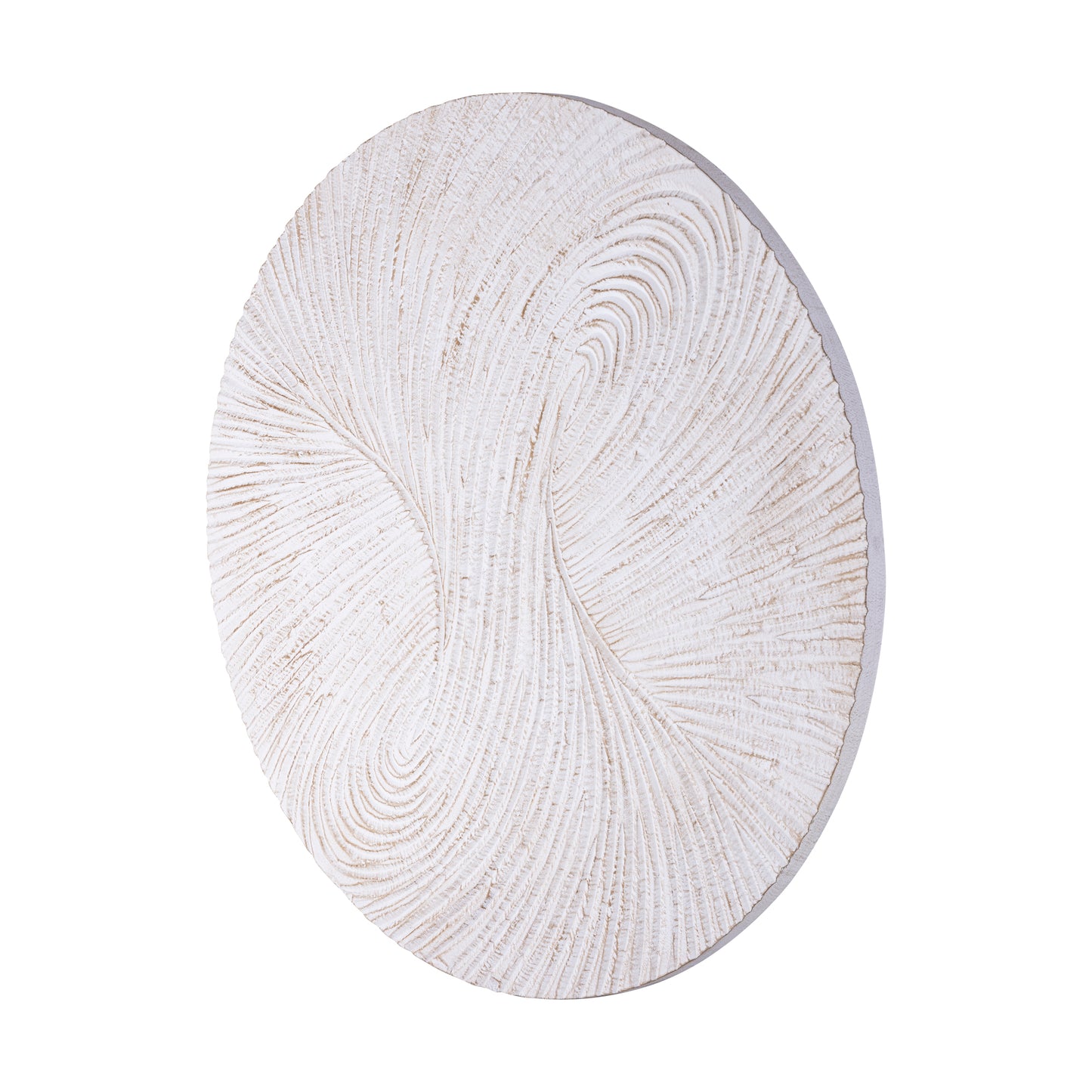 Wiktor White MDF Round Wallpanel Swirl Carved M