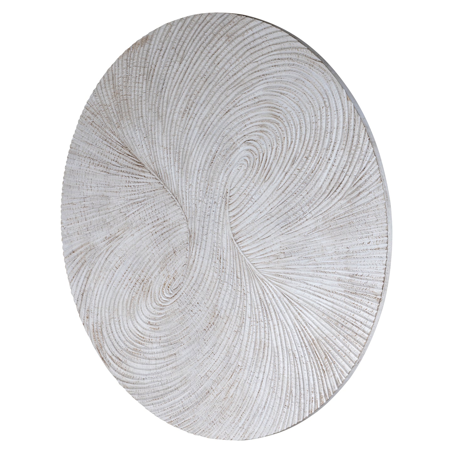Wiktor White MDF Round Wallpanel Swirl Carved L