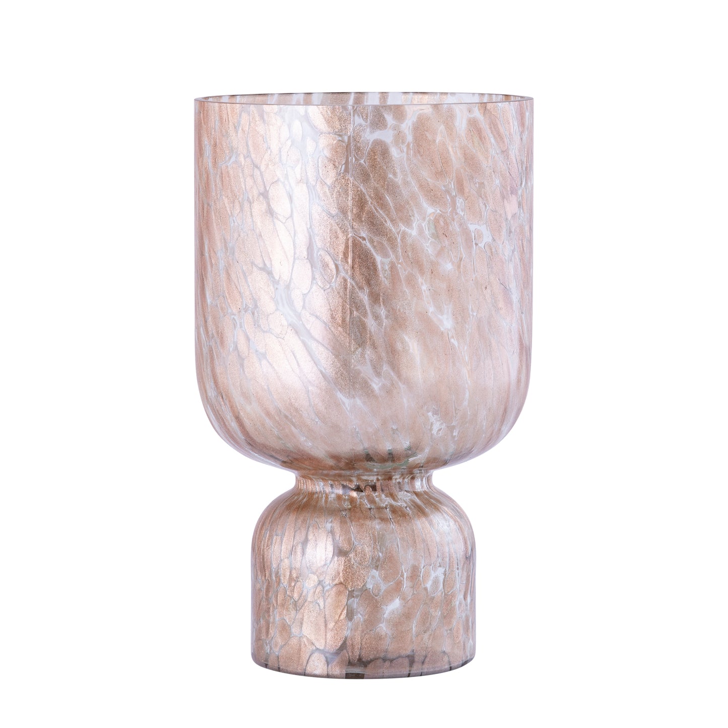 Rishi Clear Glass Stormlight Pink Dots Round L