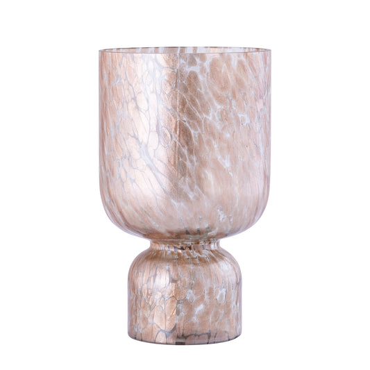 Rishi Clear Glass Stormlight Pink Dots Round L