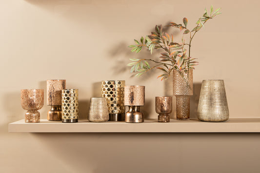 Rishi Clear Glass Stormlight Pink Dots Round L