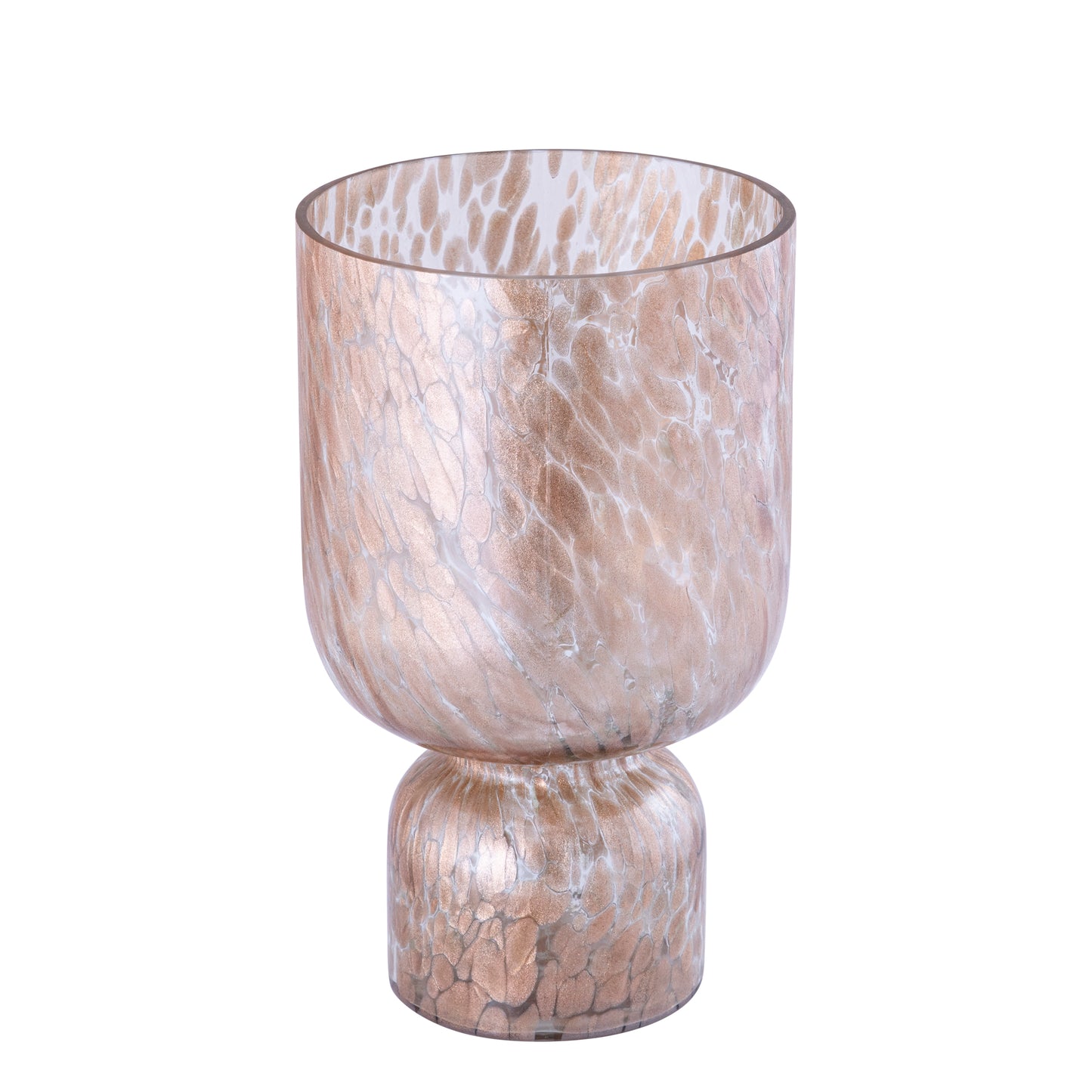 Rishi Clear Glass Stormlight Pink Dots Round L