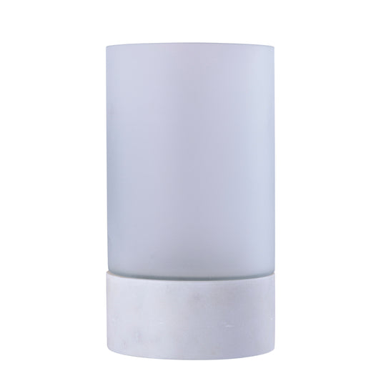 Conree White Matt Glass Stormlight Marble Base L