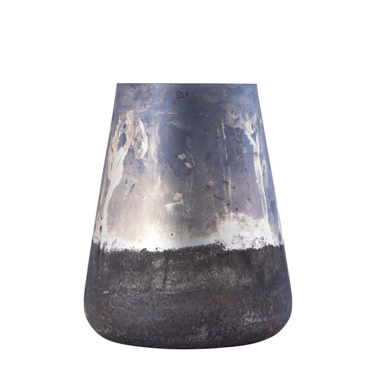 Travers Grijs Glas Windlicht Ant Finish Rond M Set van 6 Stuks - 6 Sets 19x15x15 cm