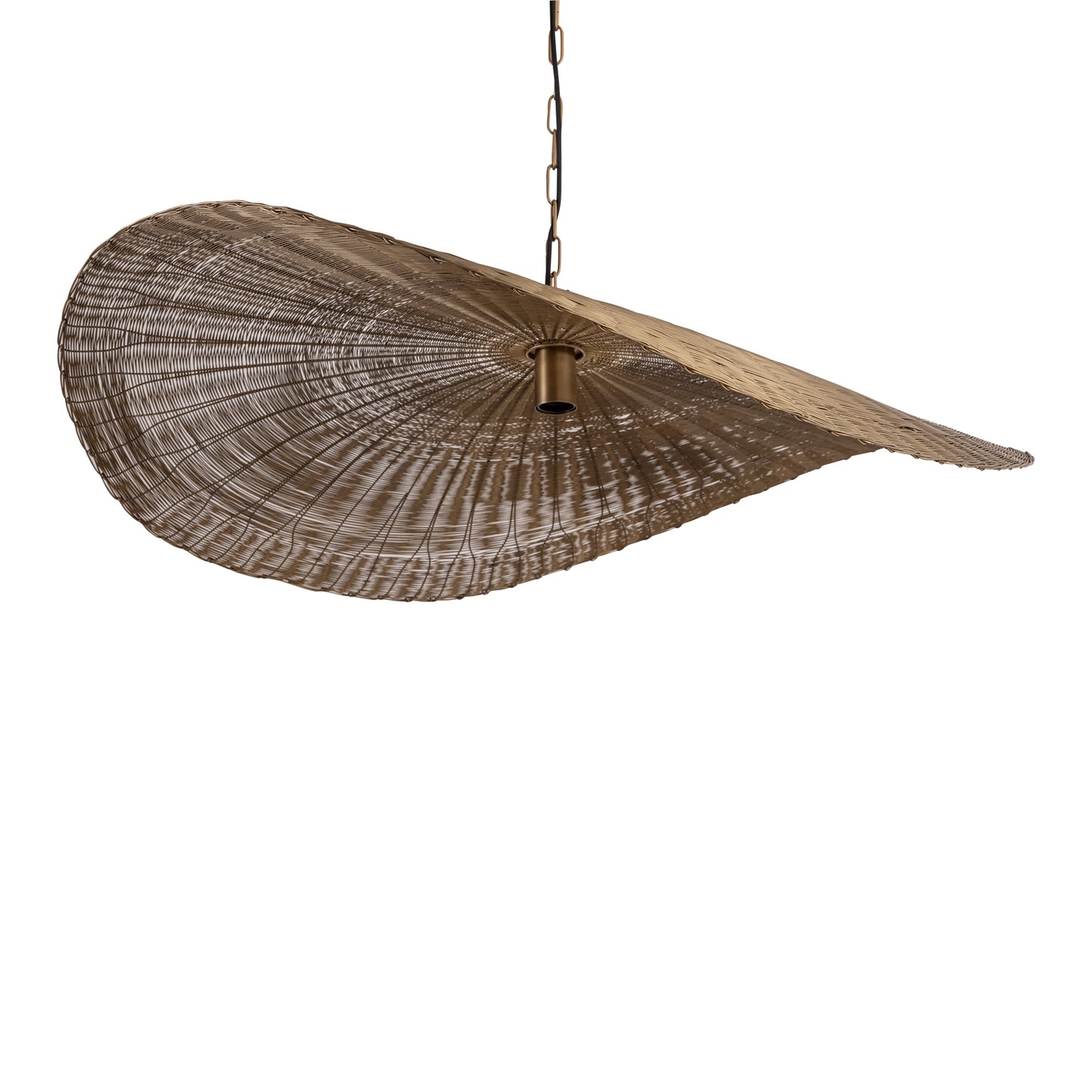 Shauney Gold Iron Wavy Hanging Lamp Round L