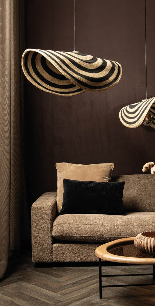 Loulou Natural Seagrass Wavy Hanging Lamp S