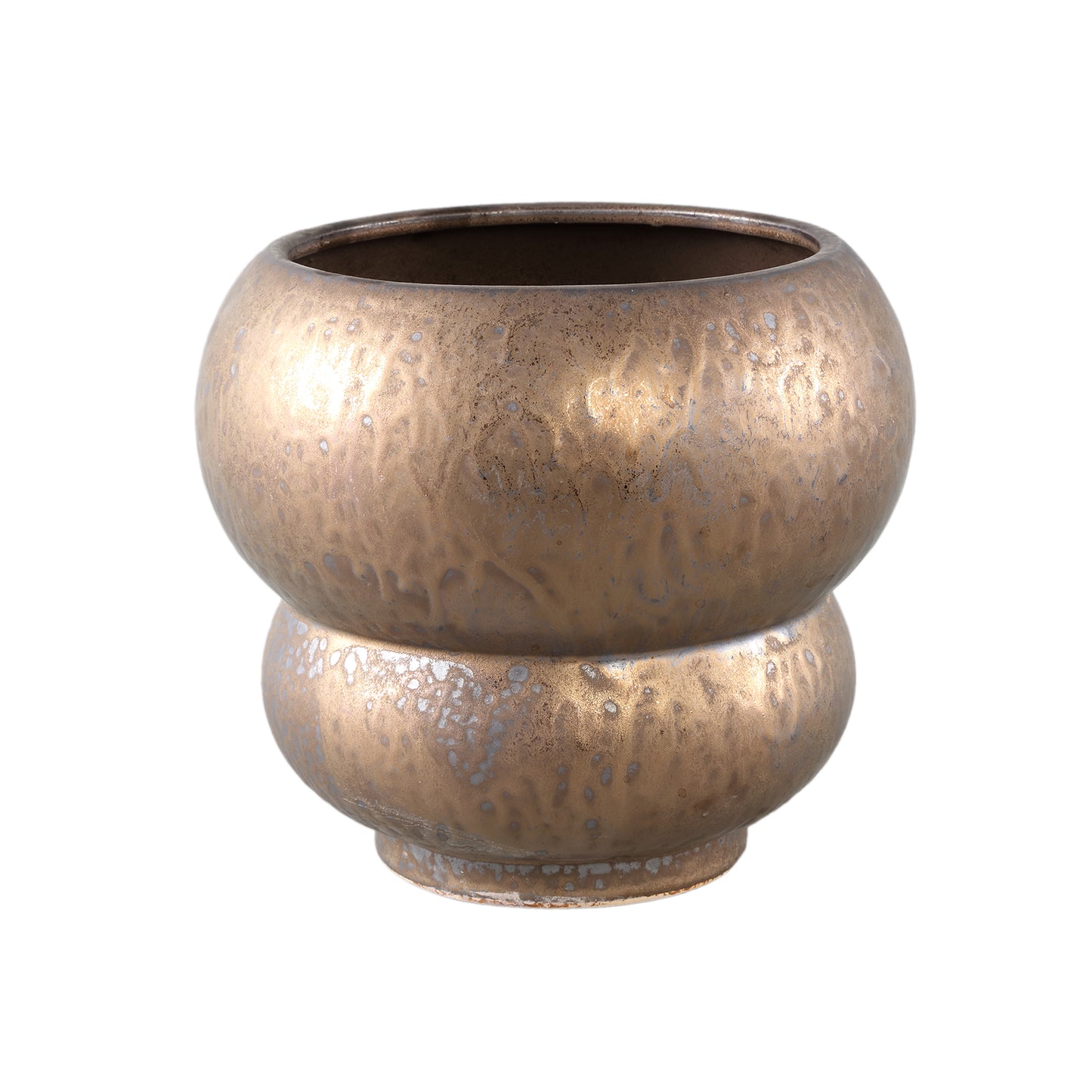 Anashe Bronze Ceramic Pot Layers Round L