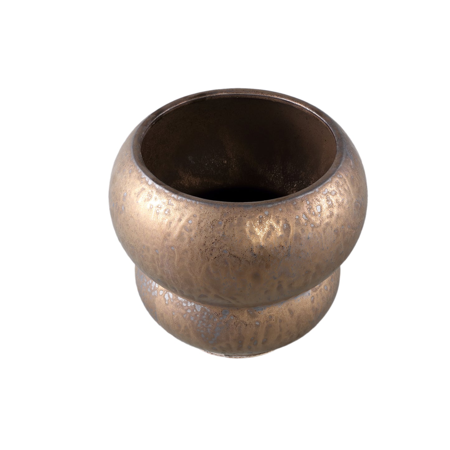 Anashe Bronze Ceramic Pot Layers Round L