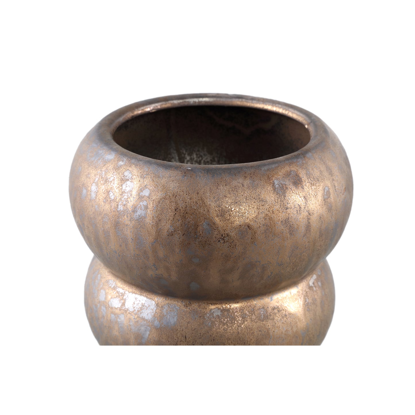 Anashe Bronze Ceramic Pot Layers Round High L