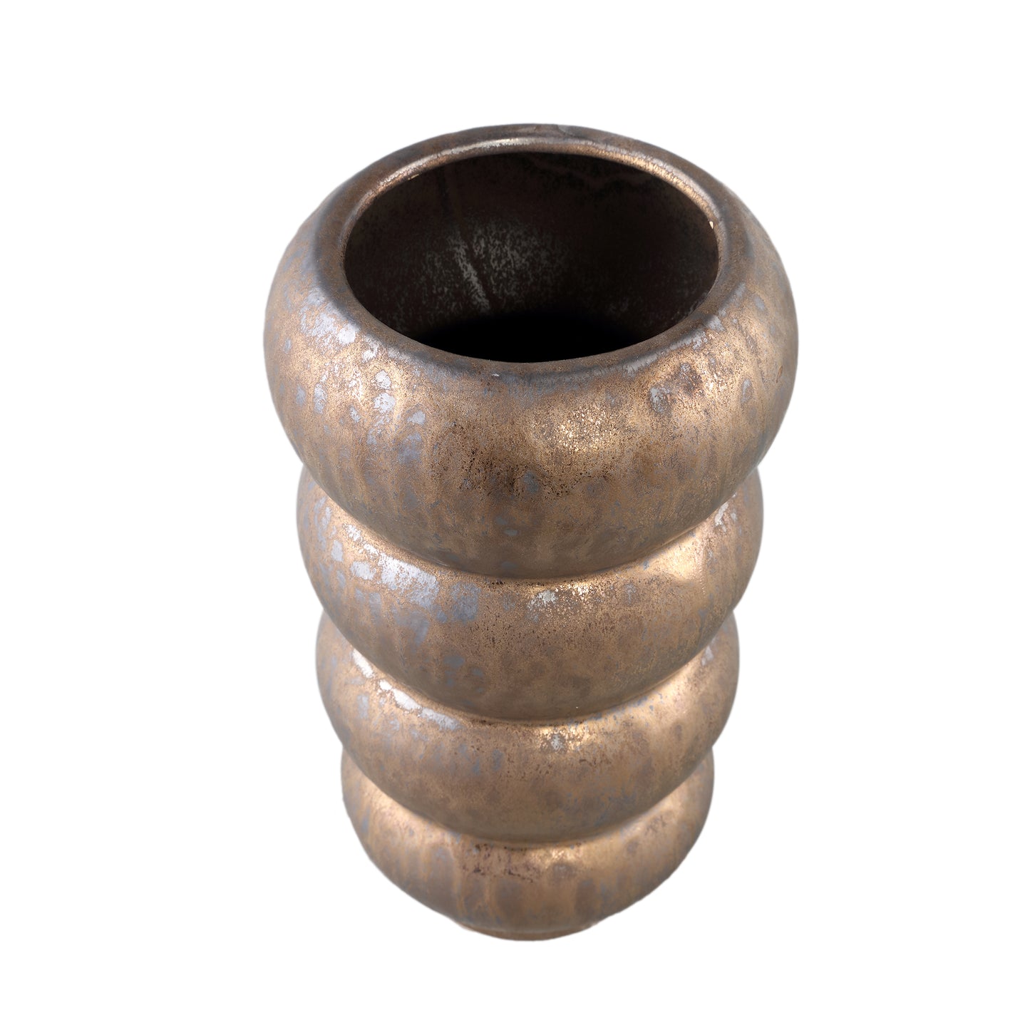 Anashe Bronze Ceramic Pot Layers Round High L