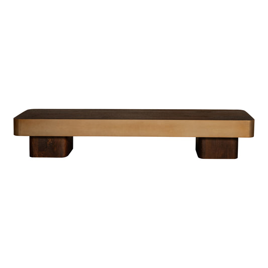 Warren Coffee Table 180x45x31 Brown Wood Gold Mtl