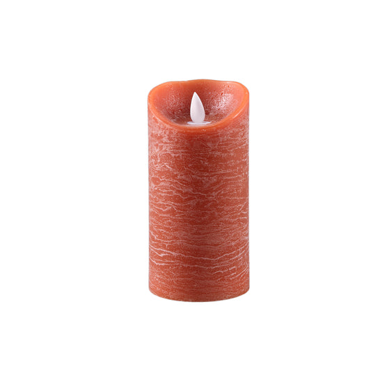 LED Kaars Roestoranje met Bewegende Vlam M - Set van 12 - 12 Sets 15x7.5x7.5 cm