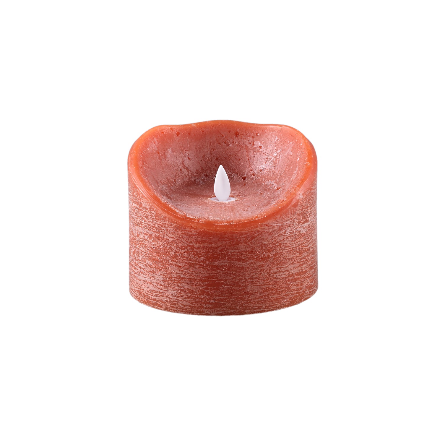LED-Kaars Roest Oranje Bewegende Vlam XL Set van 8 Stuks - 8 Sets 10x12.5x12.5 cm