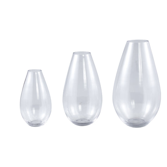 Alcide Helder Rond Glazen Vaas Set van 6 Stuks 36x20x20 cm