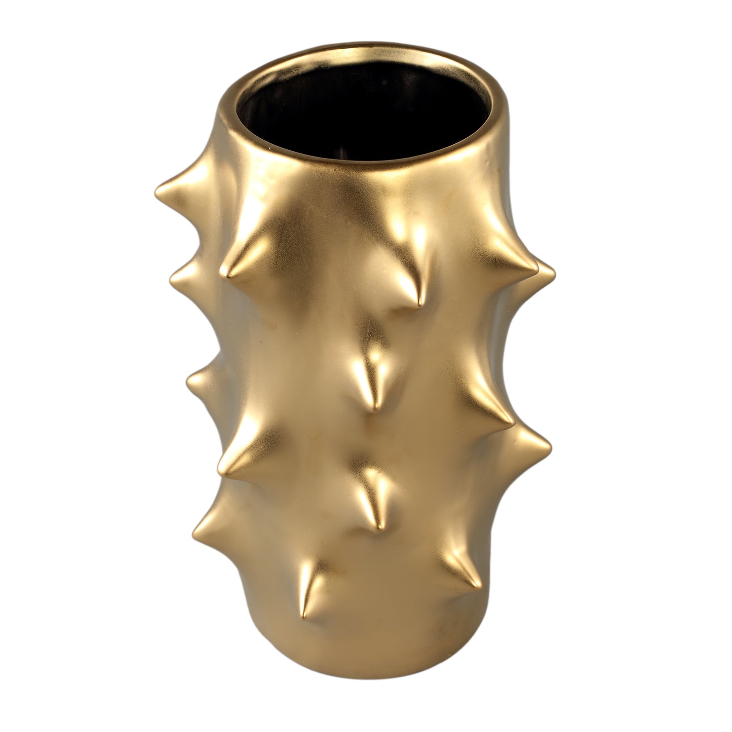 Oswaldo Gold Round Shaped Ceramic Pot Bulges High