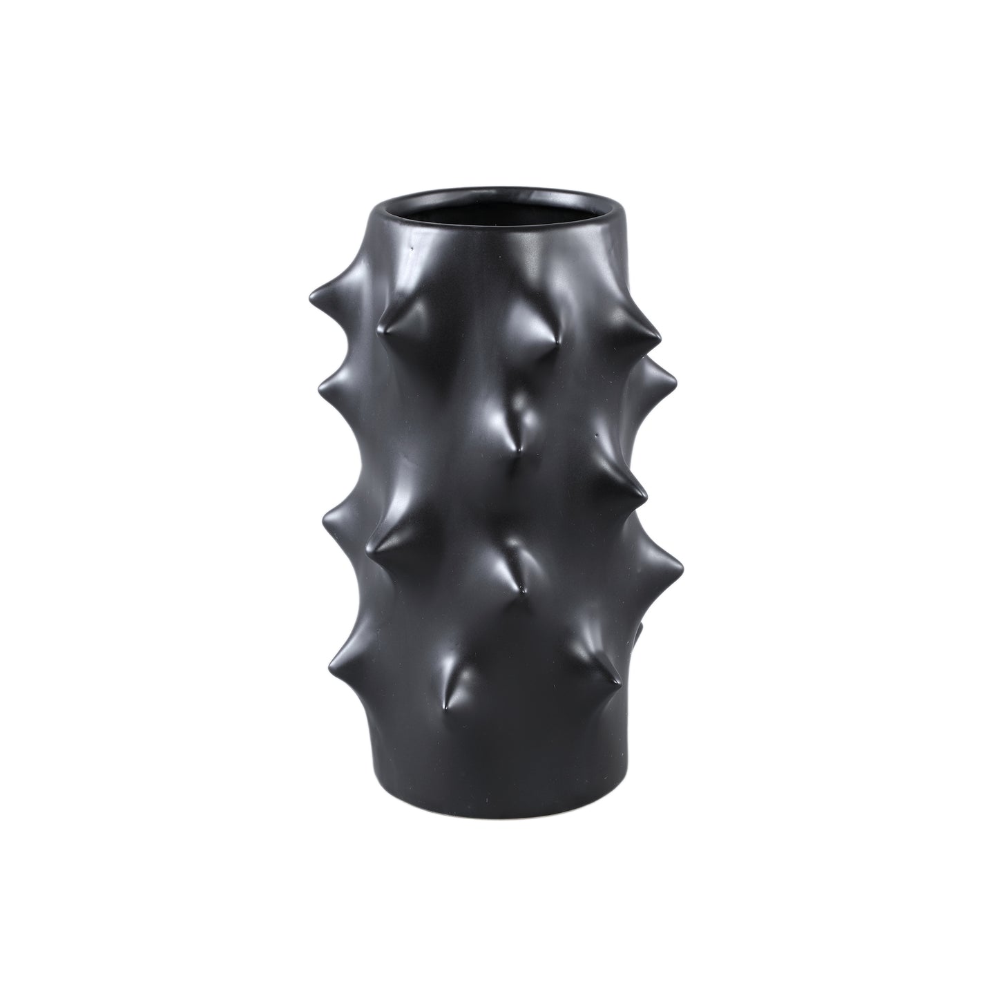 Oswaldo Black Round Shaped Ceramic Pot Bulges High