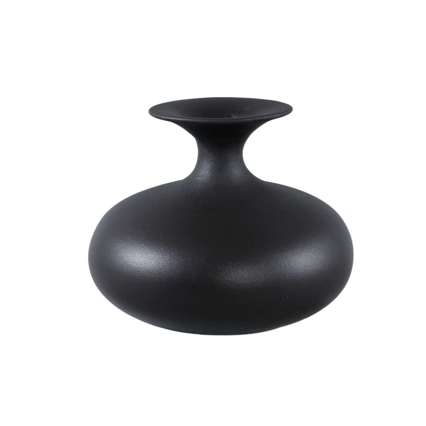 Lyndsay Black Round Shaped Ceramic Pot Bulb High