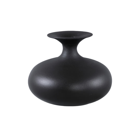 Lyndsay Black Round Shaped Ceramic Pot Bulb High